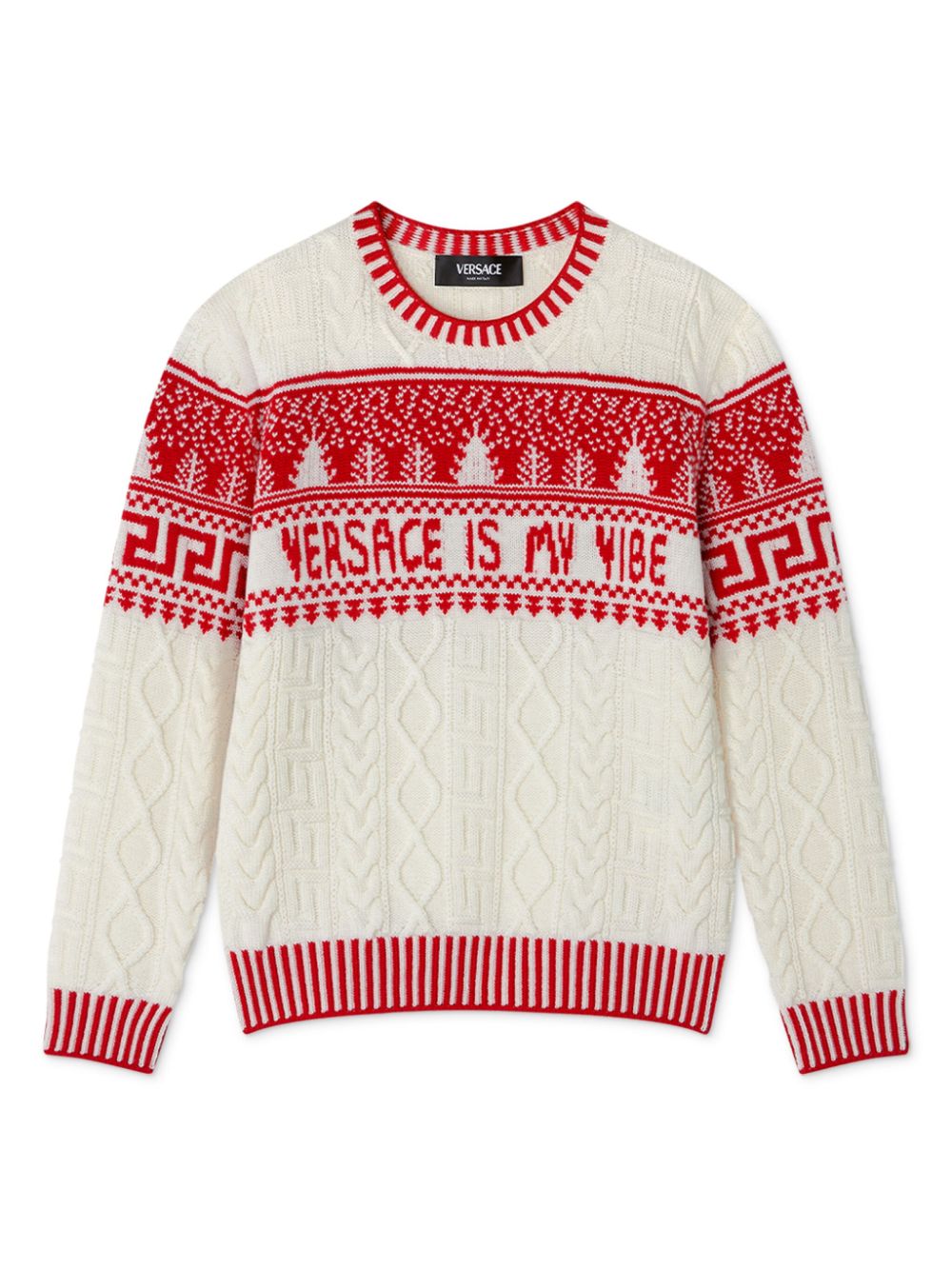 Versace Kids logo-jacquard sweater - White von Versace Kids