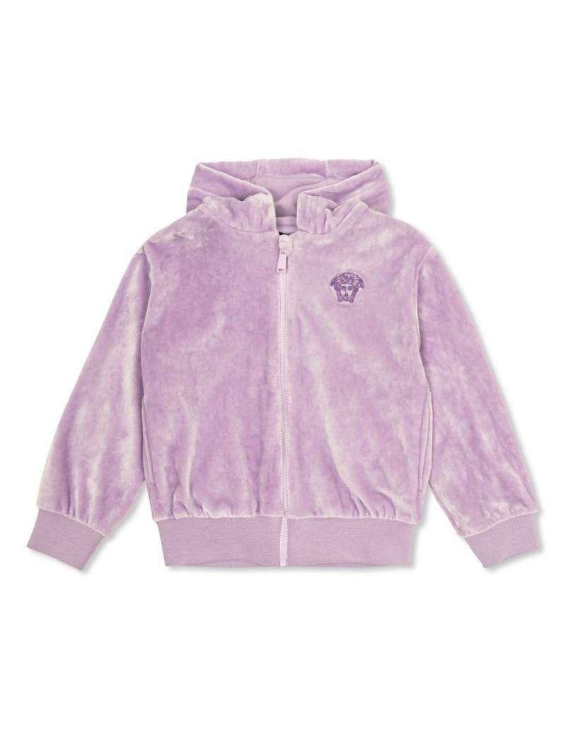 Versace Kids logo motif zipped hoodie - Purple von Versace Kids