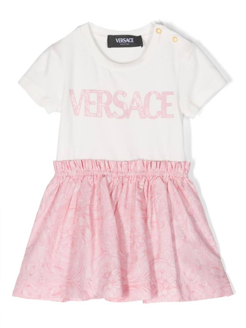 Versace Kids logo-print A-line dress - White von Versace Kids