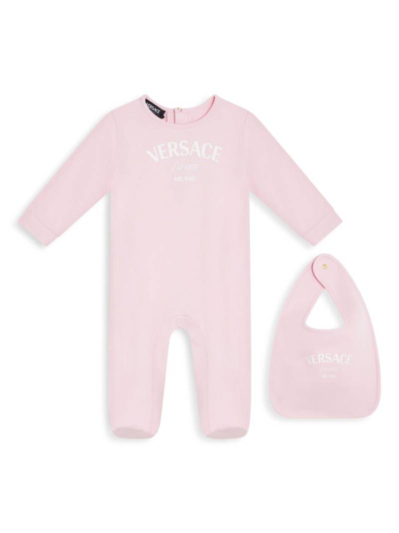 Versace Kids logo-print babygrow set - Pink von Versace Kids