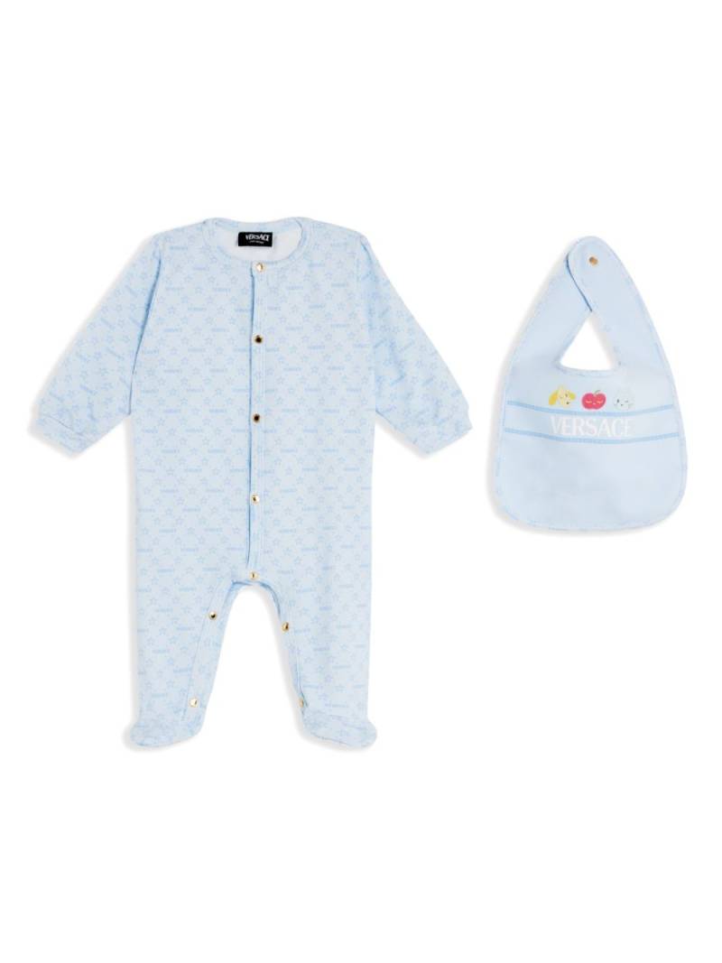 Versace Kids logo print babywear set - Blue von Versace Kids