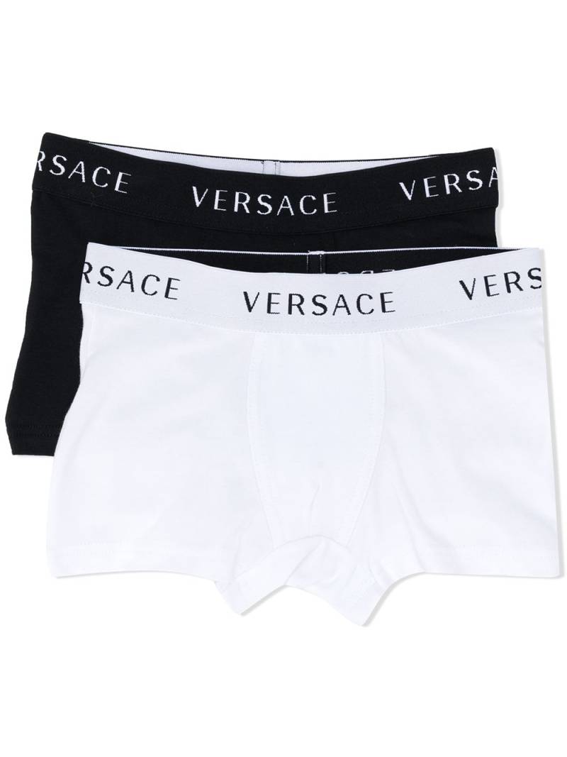 Versace Kids logo print boxers - White von Versace Kids