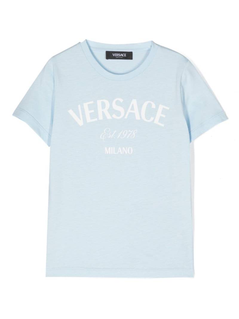 Versace Kids logo-print cotton T-shirt - Blue von Versace Kids