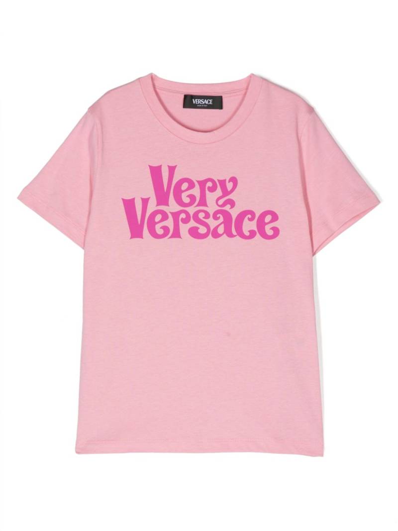 Versace Kids logo-print cotton T-shirt - Pink von Versace Kids