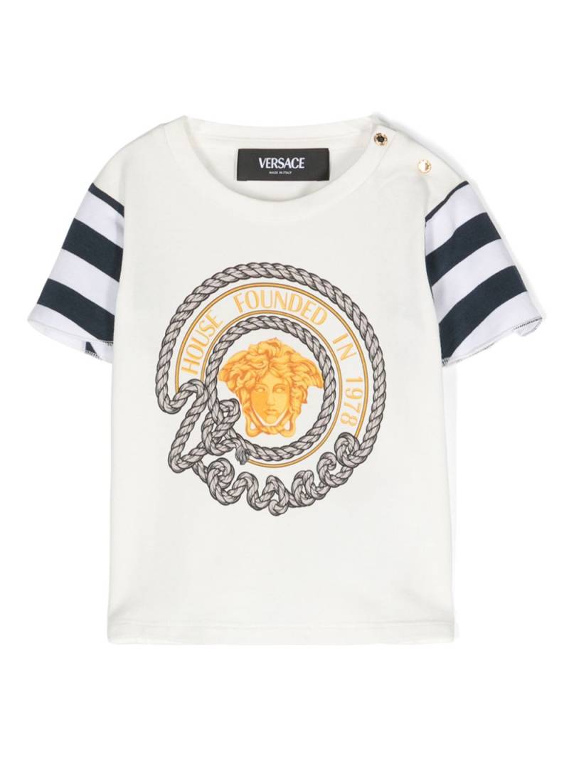 Versace Kids logo-print cotton-blend T-shirt - White von Versace Kids