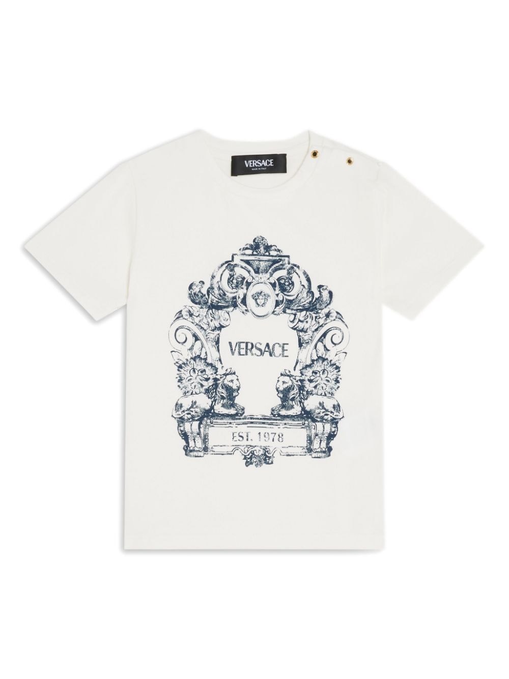 Versace Kids logo-print cotton-blend T-shirt - White von Versace Kids