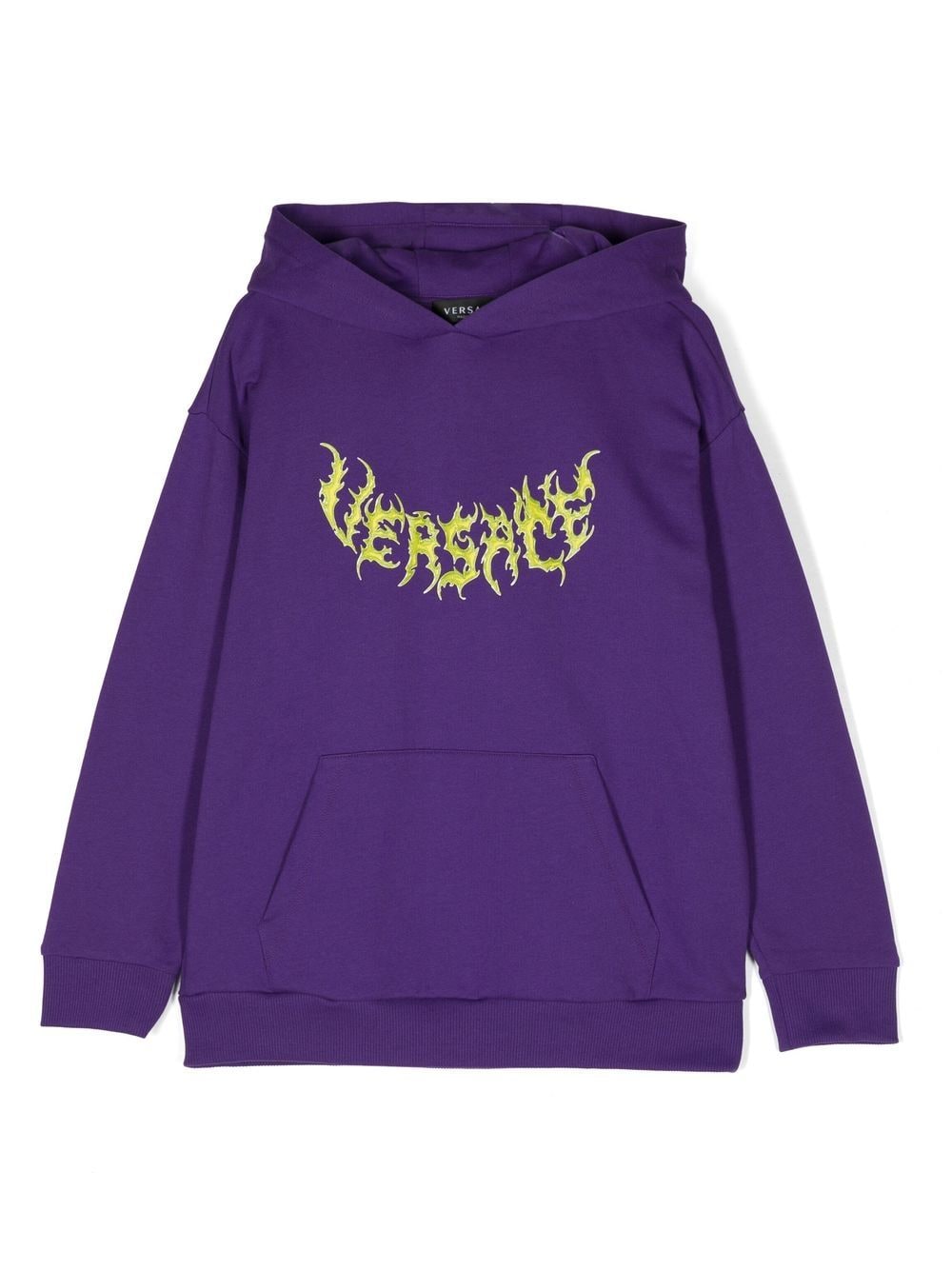 Versace Kids logo-print cotton hoodie - Purple von Versace Kids