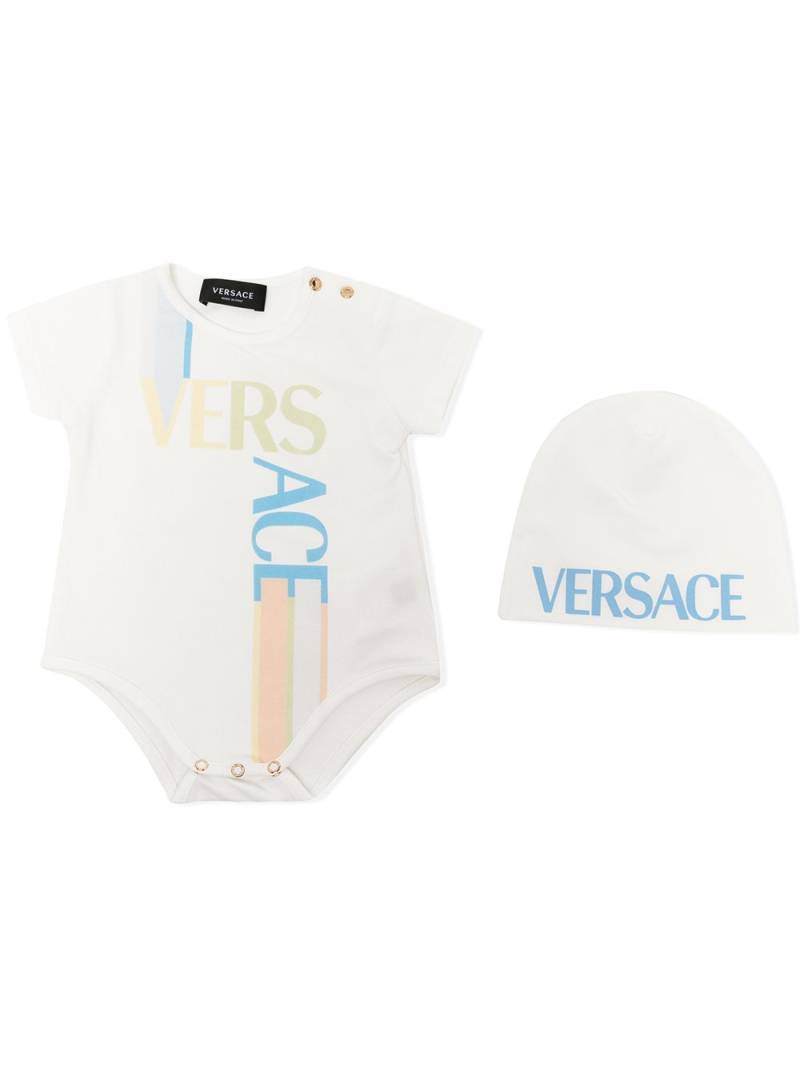 Versace Kids logo-print cotton romper - White von Versace Kids