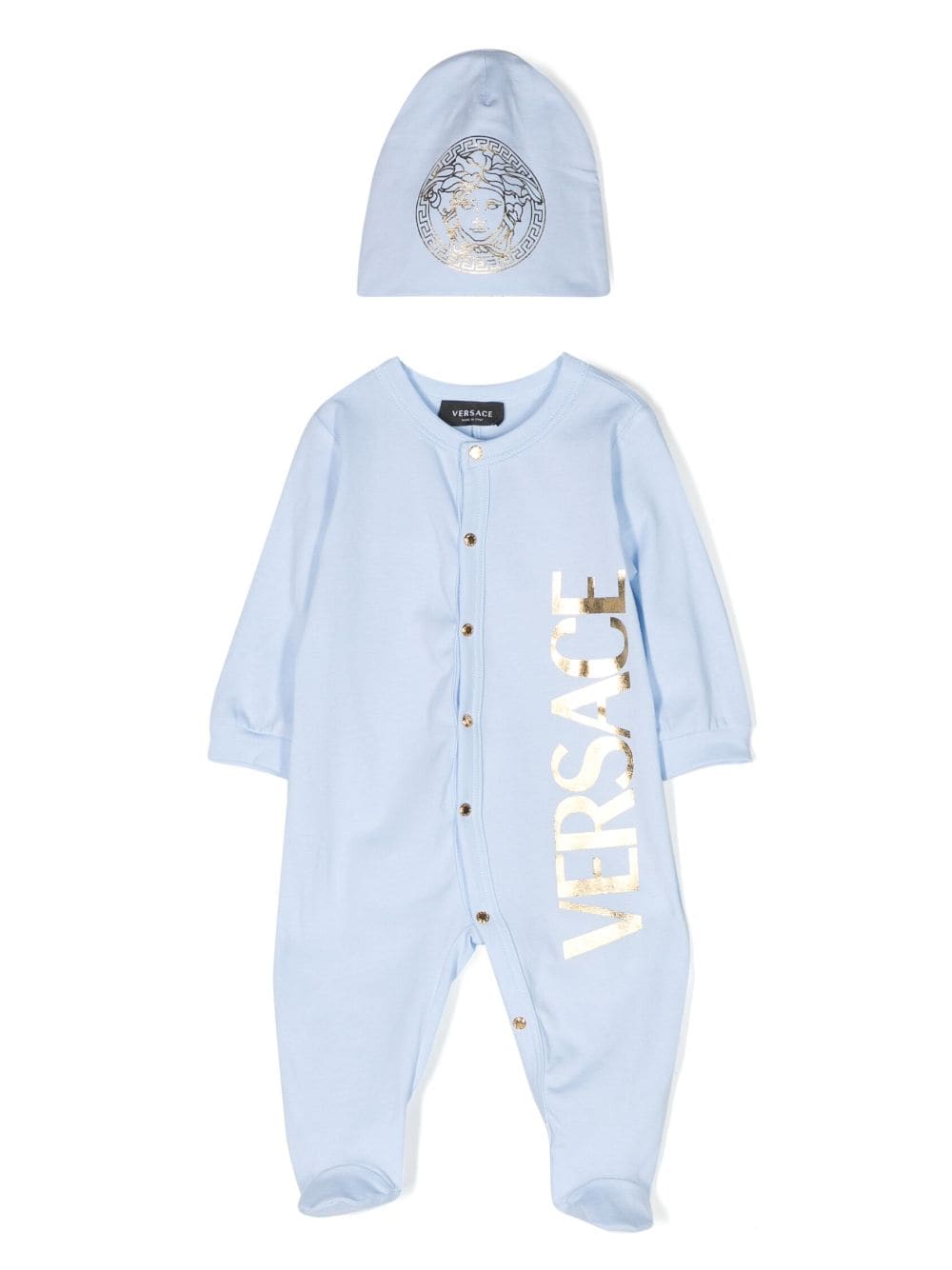 Versace Kids logo-print cotton romper set - Blue von Versace Kids