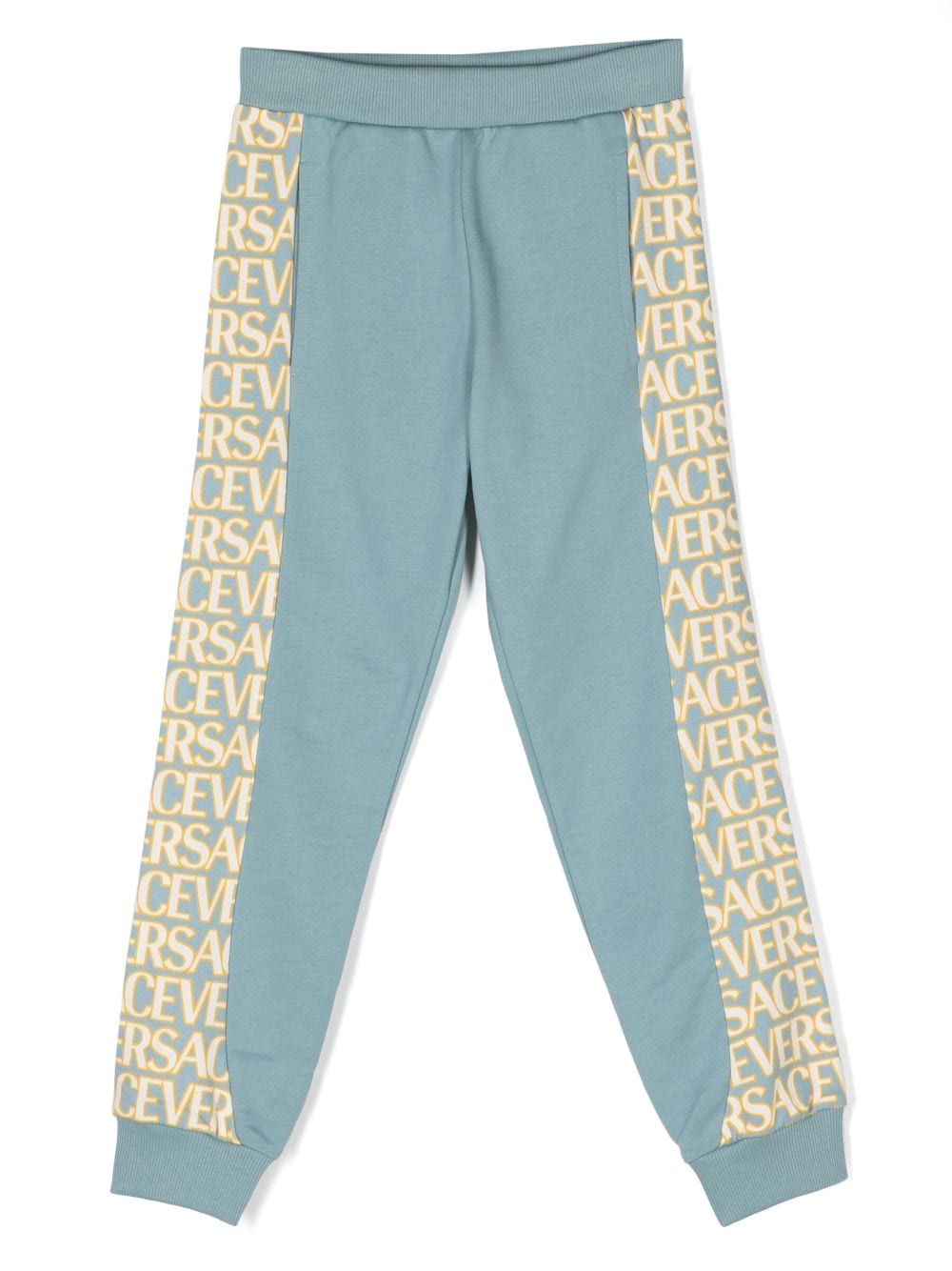 Versace Kids Versace Allover track pants - Blue von Versace Kids