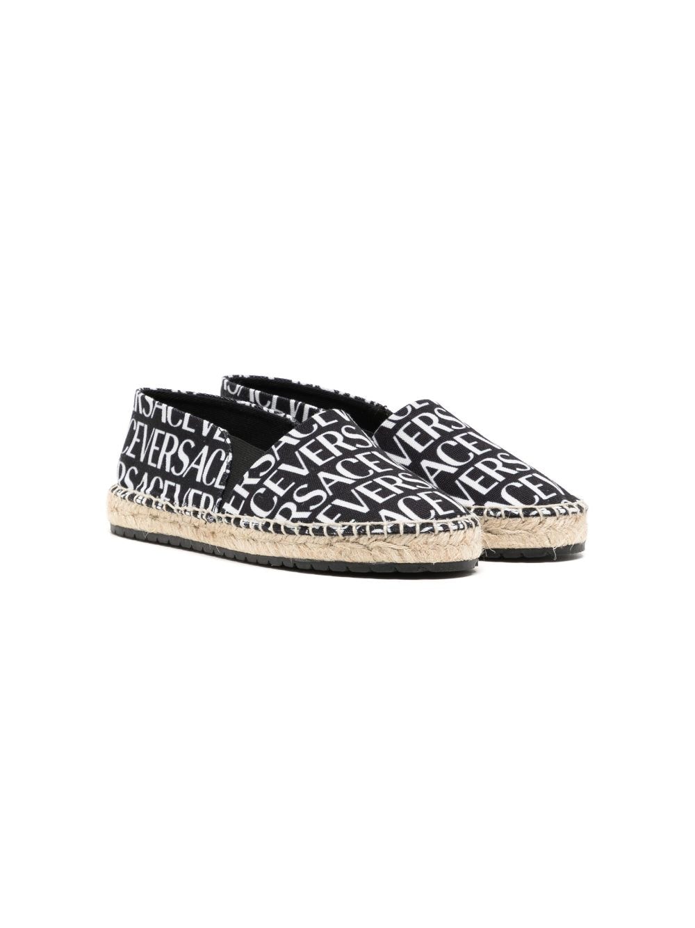 Versace Kids logo-print espadrilles - Black von Versace Kids