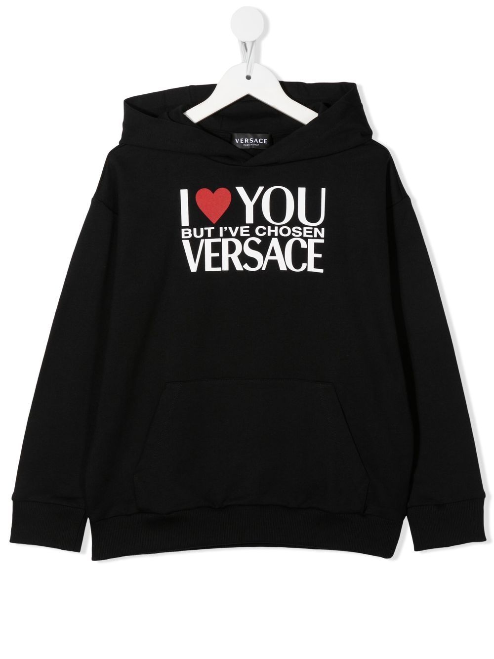 Versace Kids logo-print hoodie - Black von Versace Kids