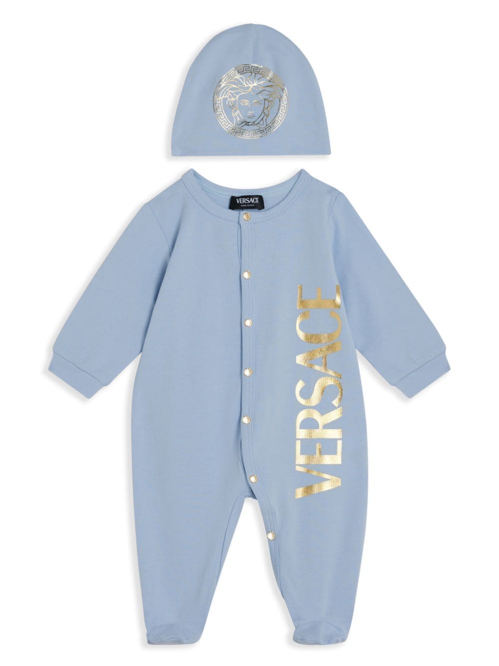 Versace Kids logo-print jersey babygrow set - Blue von Versace Kids