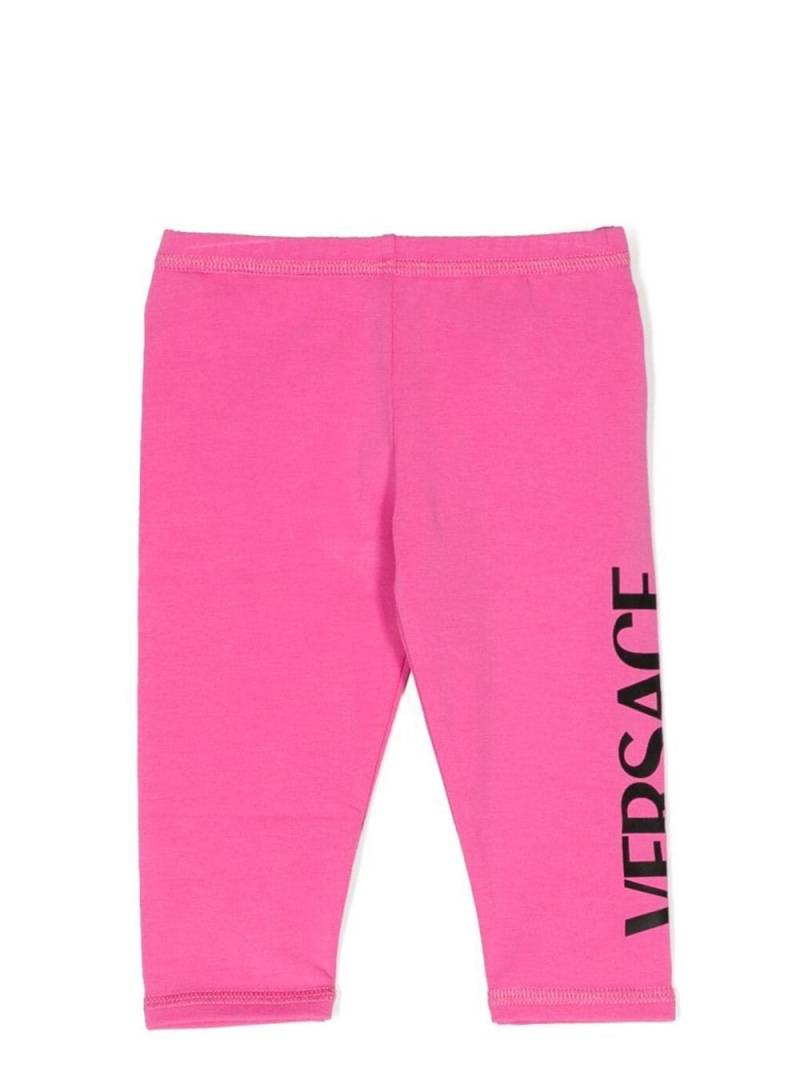 Versace Kids logo-print jersey leggings - Pink von Versace Kids