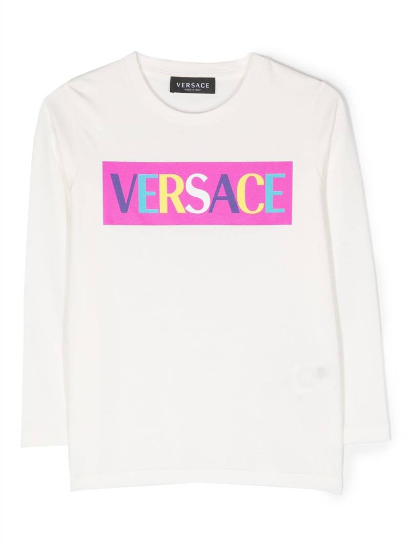 Versace Kids logo-print long-sleeve T-shirt - White von Versace Kids