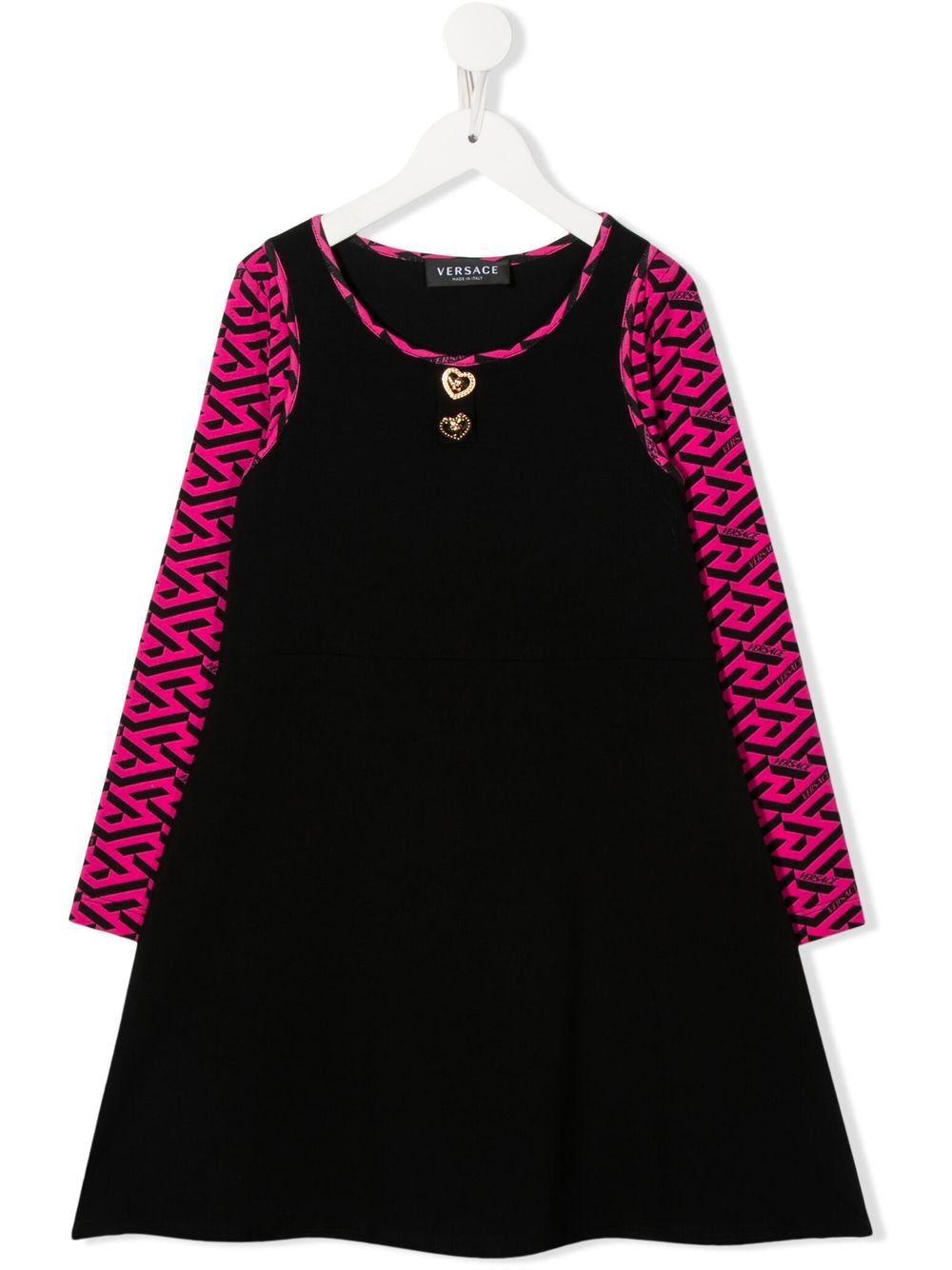 Versace Kids logo-print long-sleeved dress - Black von Versace Kids