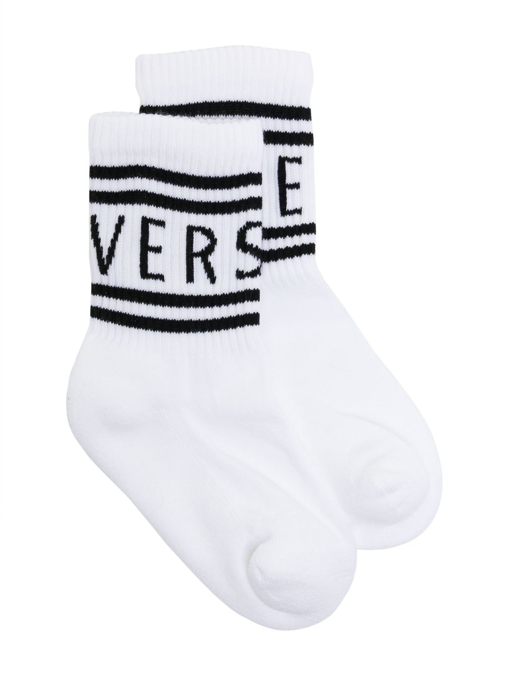 Versace Kids logo-print ribbed socks - White von Versace Kids