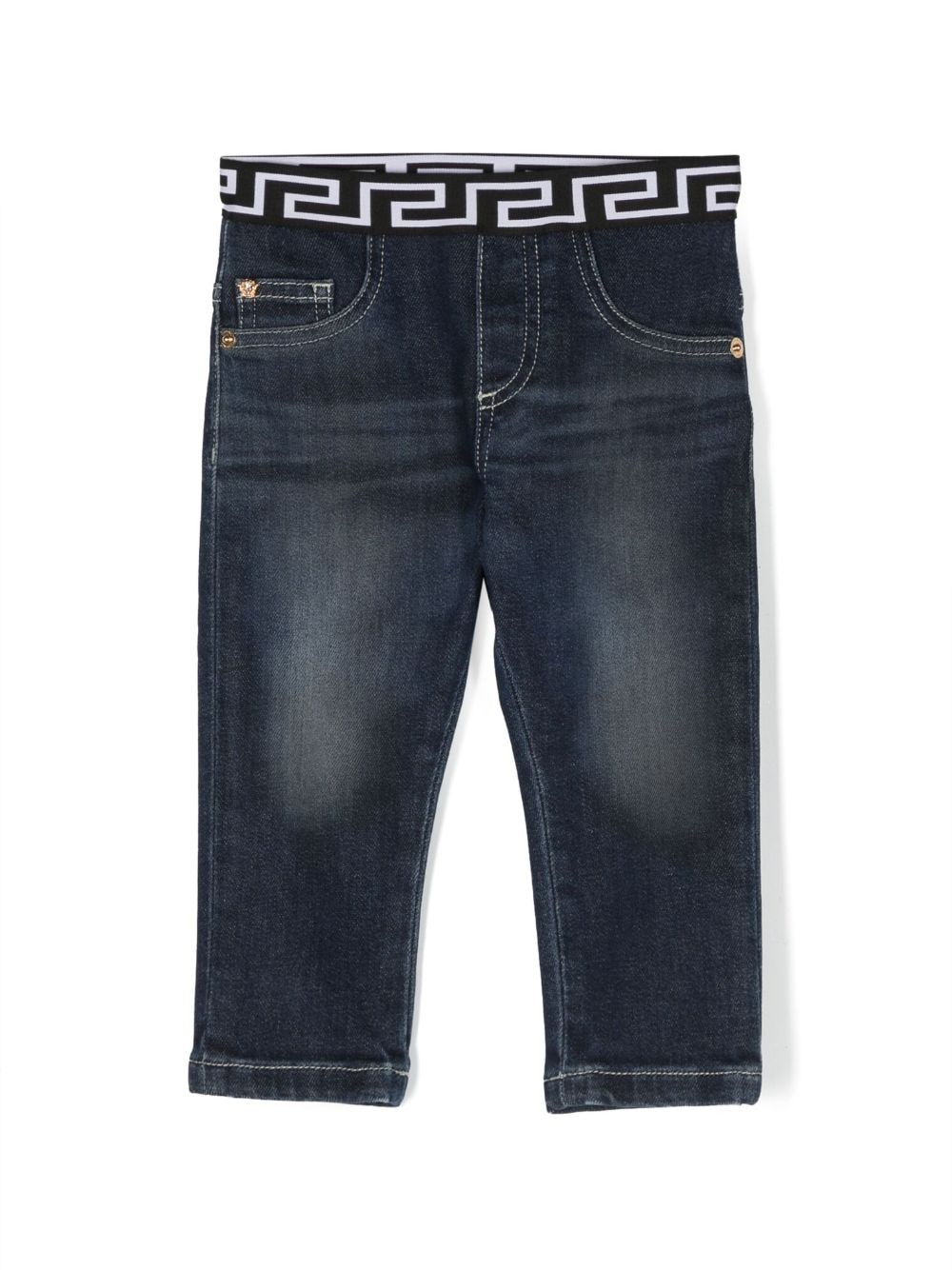 Versace Kids Greca straight-leg jeans - Blue von Versace Kids