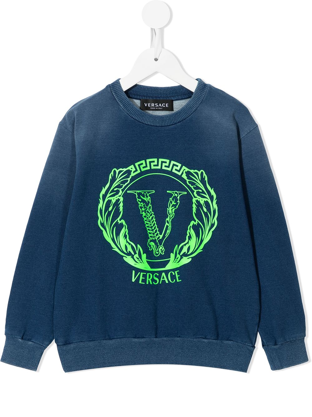 Versace Kids logo-print stretch-cotton sweatshirt - Blue von Versace Kids