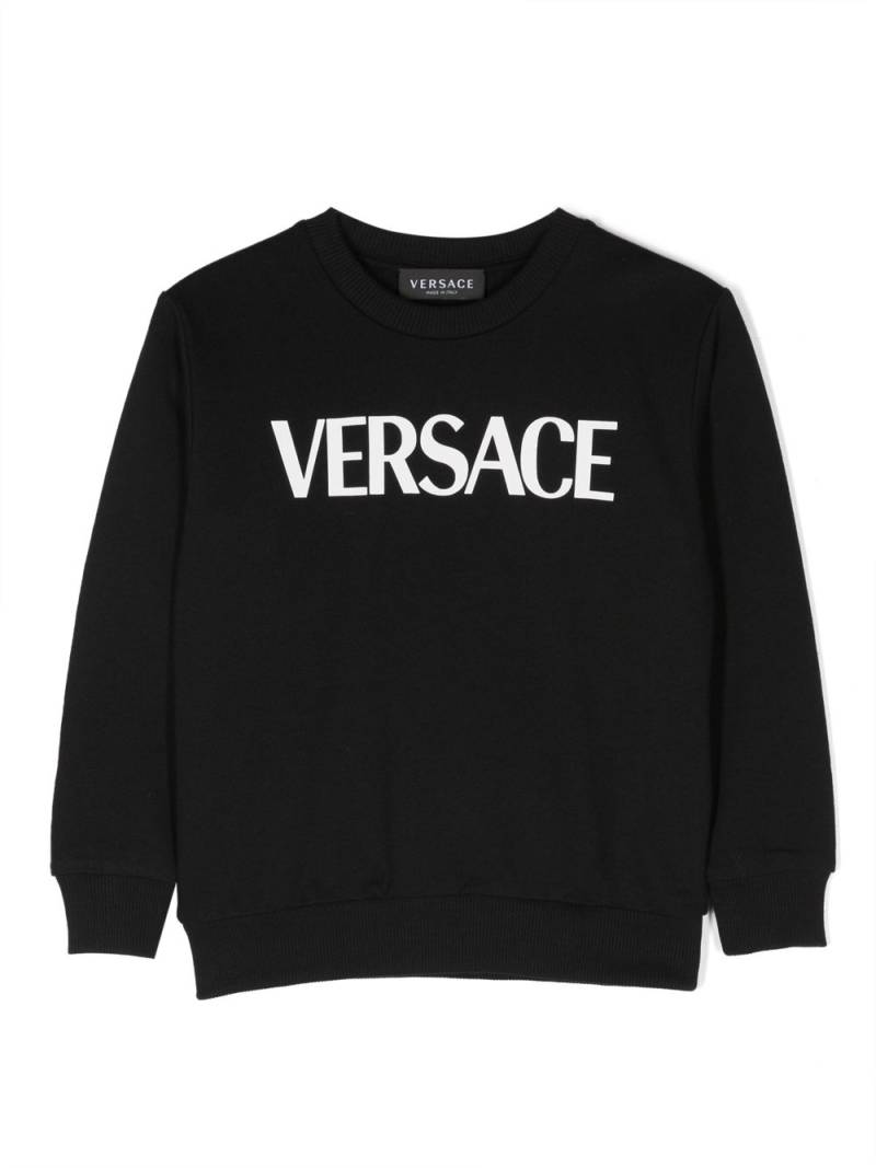 Versace Kids logo-print cotton sweatshirt - Black von Versace Kids