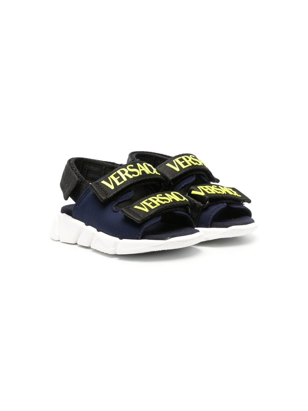 Versace Kids logo-print touch-strap sandals - Blue von Versace Kids