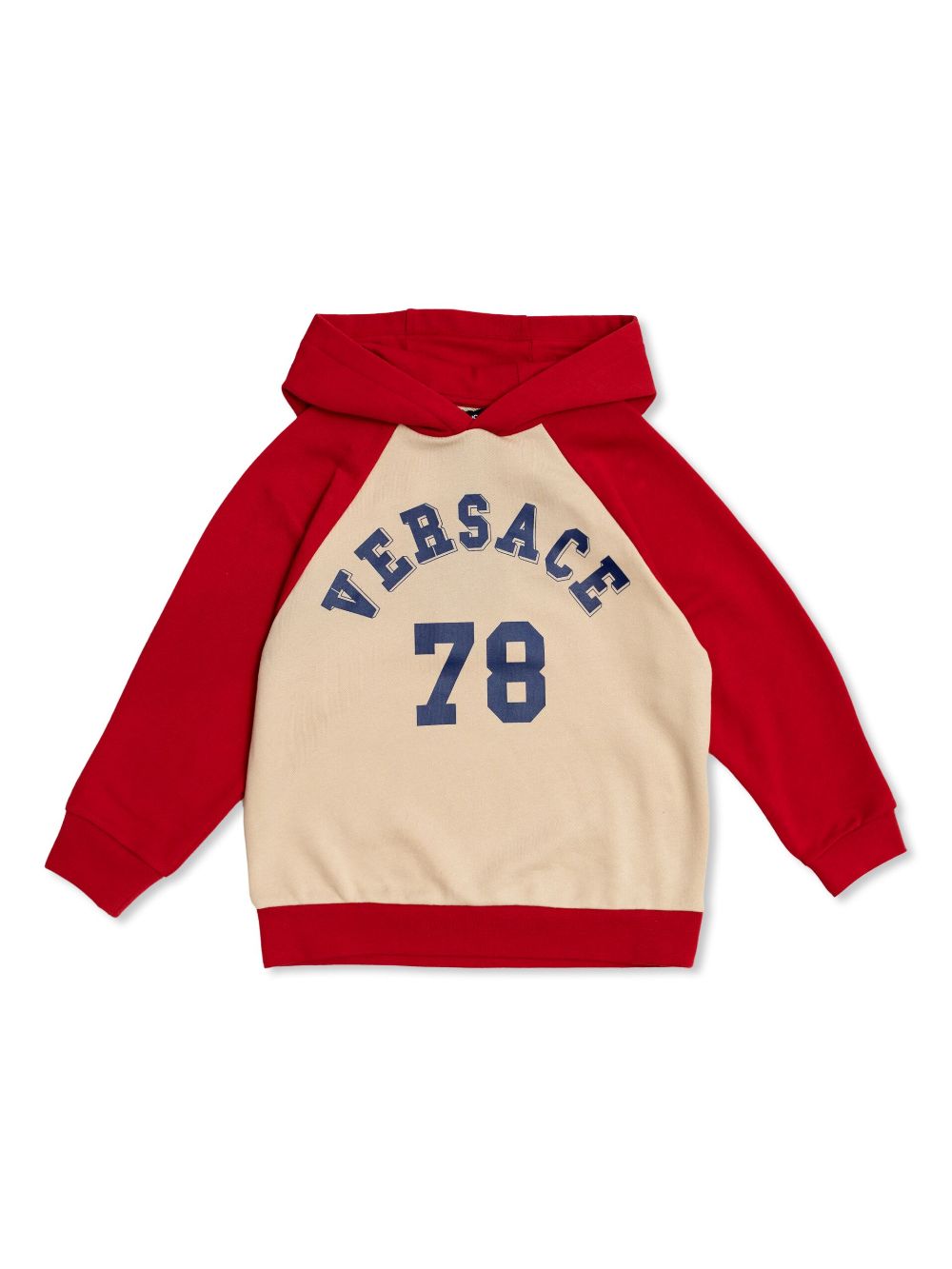 Versace Kids logo-print two-tone cotton hoodie - Neutrals von Versace Kids