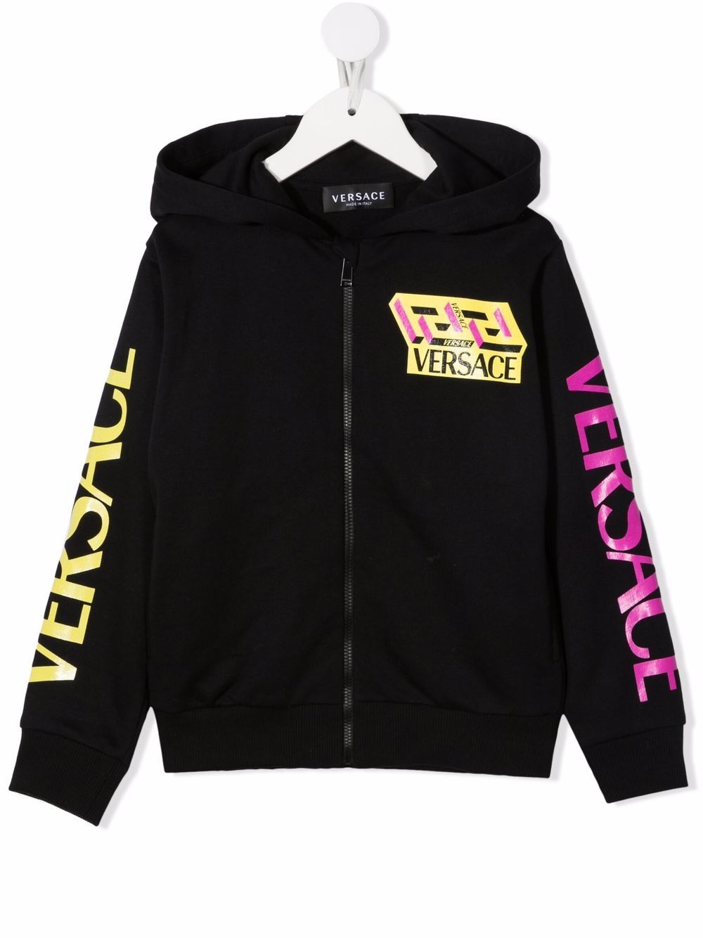 Versace Kids logo-printed hoodie - Black von Versace Kids