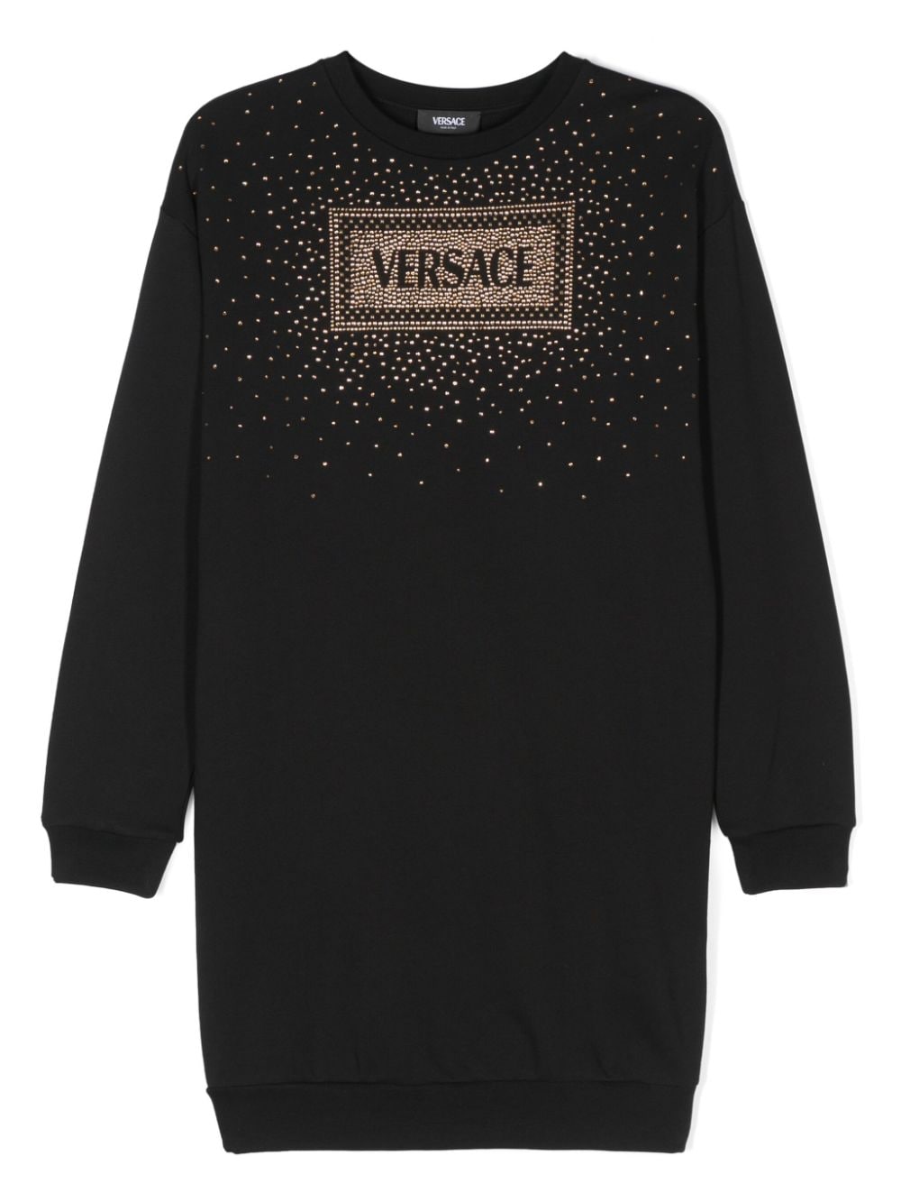Versace Kids logo-rhinestones sweatshirt dress - Black von Versace Kids