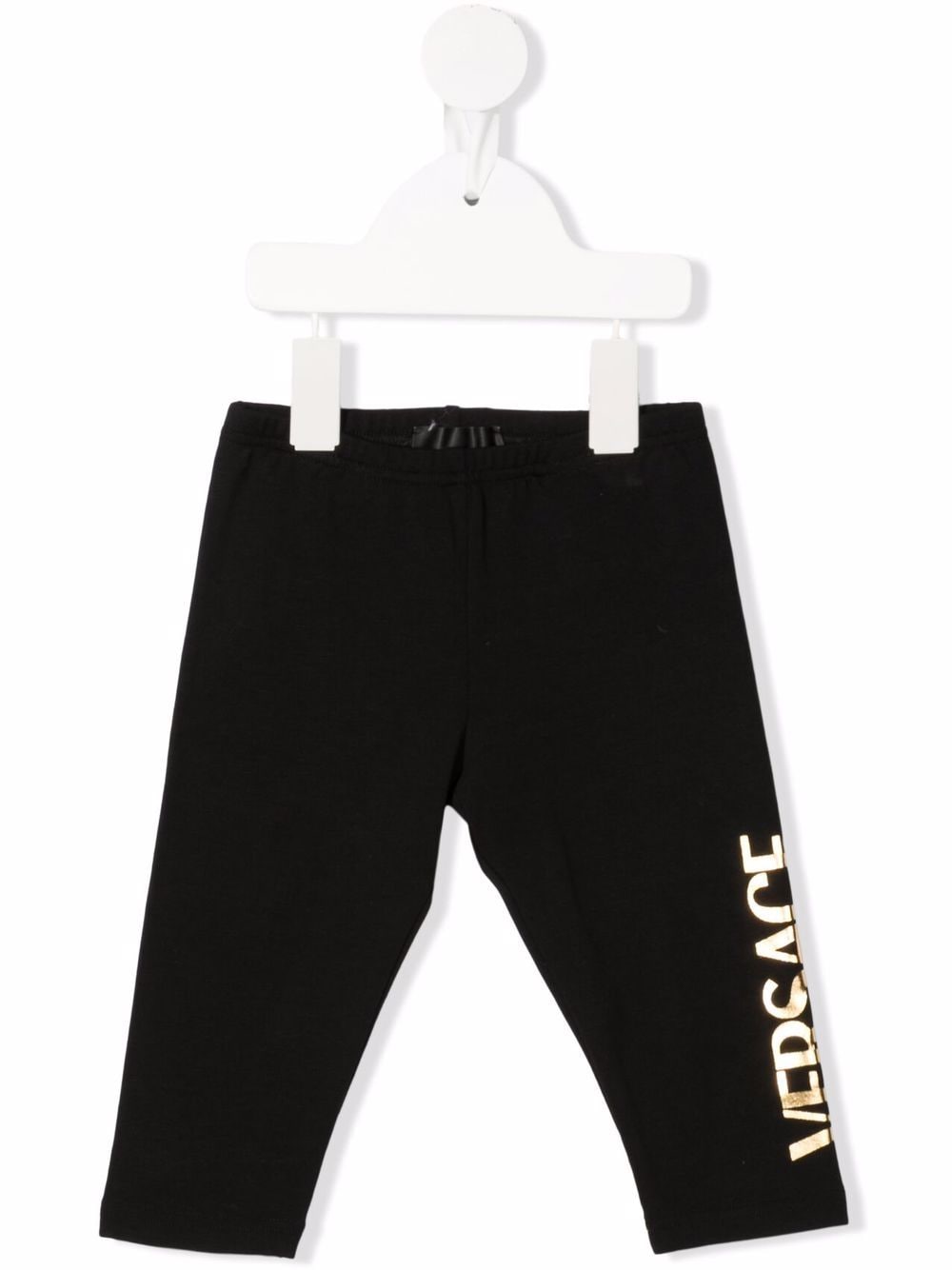 Versace Kids metallic logo leggings - Black von Versace Kids