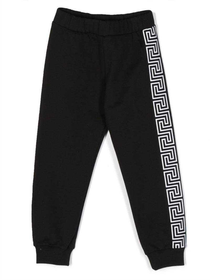 Versace Kids monogram cotton track pants - Black von Versace Kids