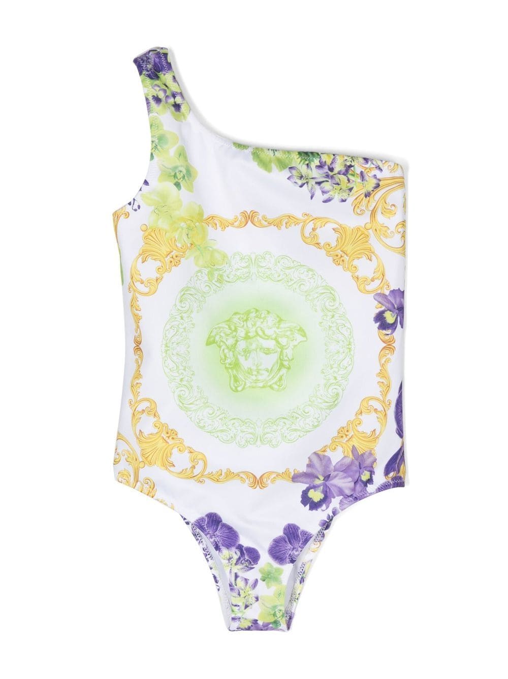 Versace Kids one-shoulder swimsuit - White von Versace Kids