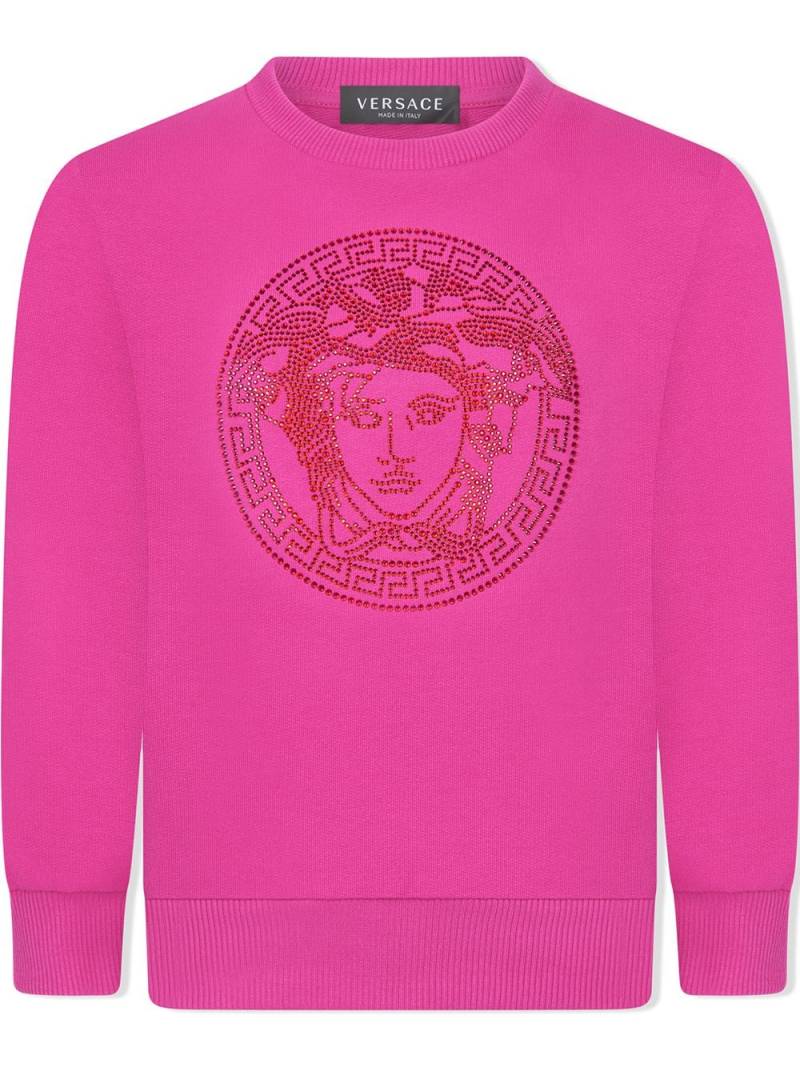 Versace Kids rhinestone Medusa-head sweatshirt - Pink von Versace Kids