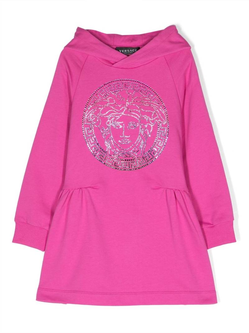 Versace Kids rhinestone hooded dress - Pink von Versace Kids