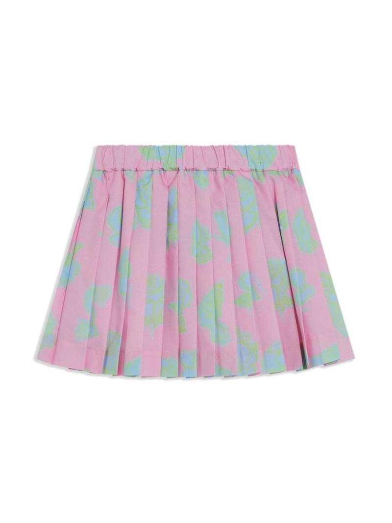 Versace Kids rose-print pleated miniskirt - Pink von Versace Kids