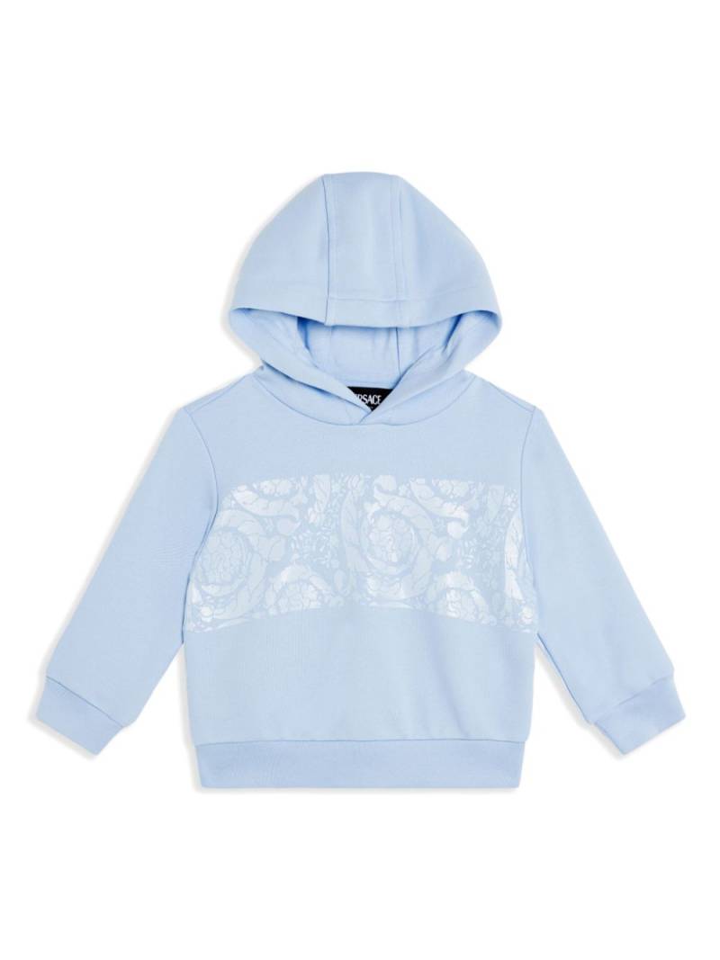 Versace Kids stamp-detailing hoodie - Blue von Versace Kids