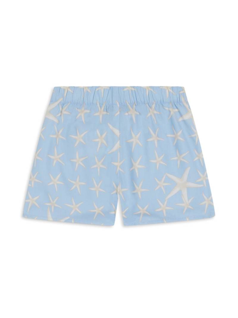 Versace Kids starfish-print logo-embroidered shorts - Blue von Versace Kids