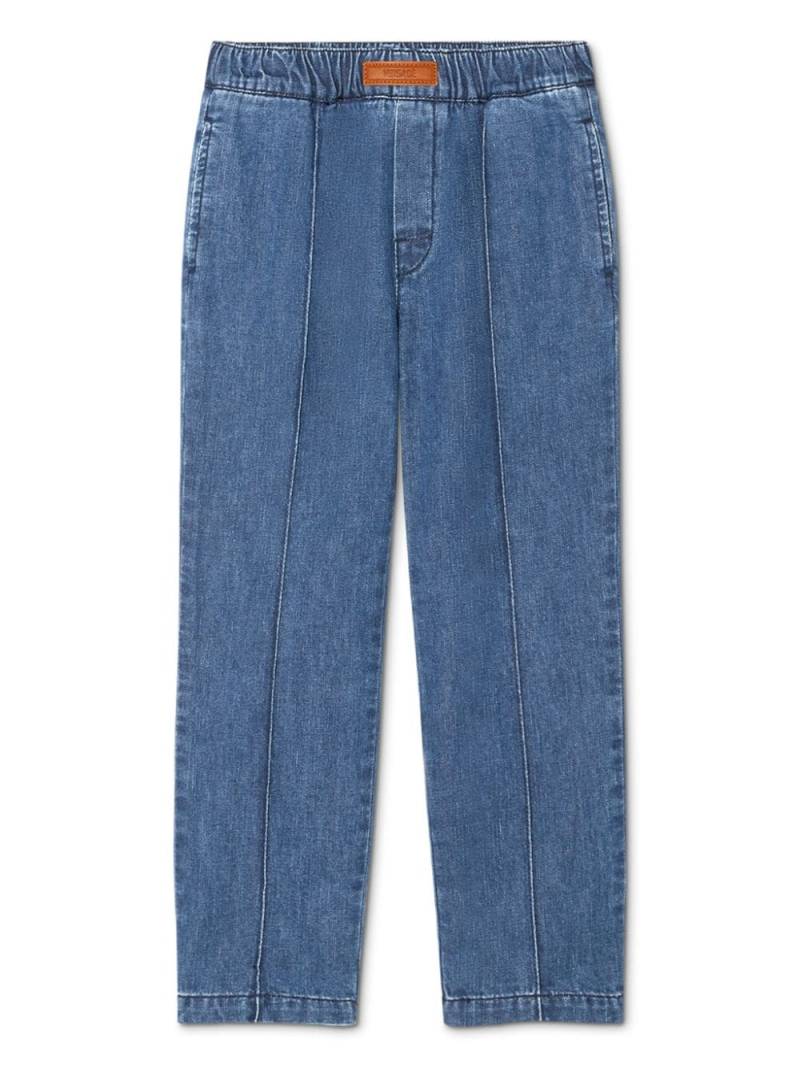 Versace Kids logo-appliqué straight-leg jeans - Blue von Versace Kids