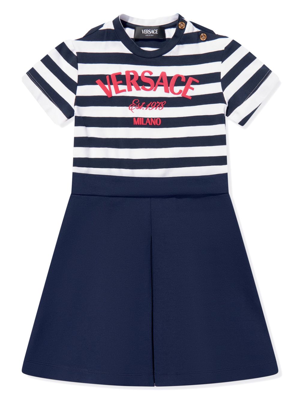 Versace Kids striped cotton dress - Blue von Versace Kids