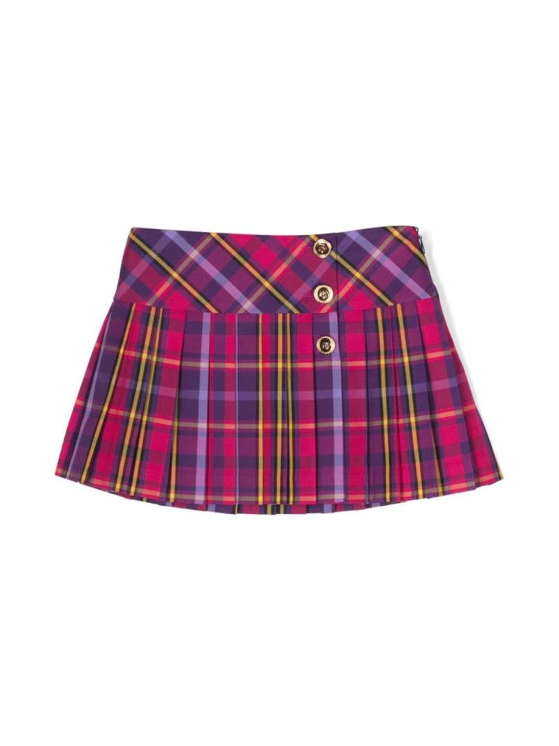 Versace Kids tartan-pattern pleated skirt - Purple von Versace Kids