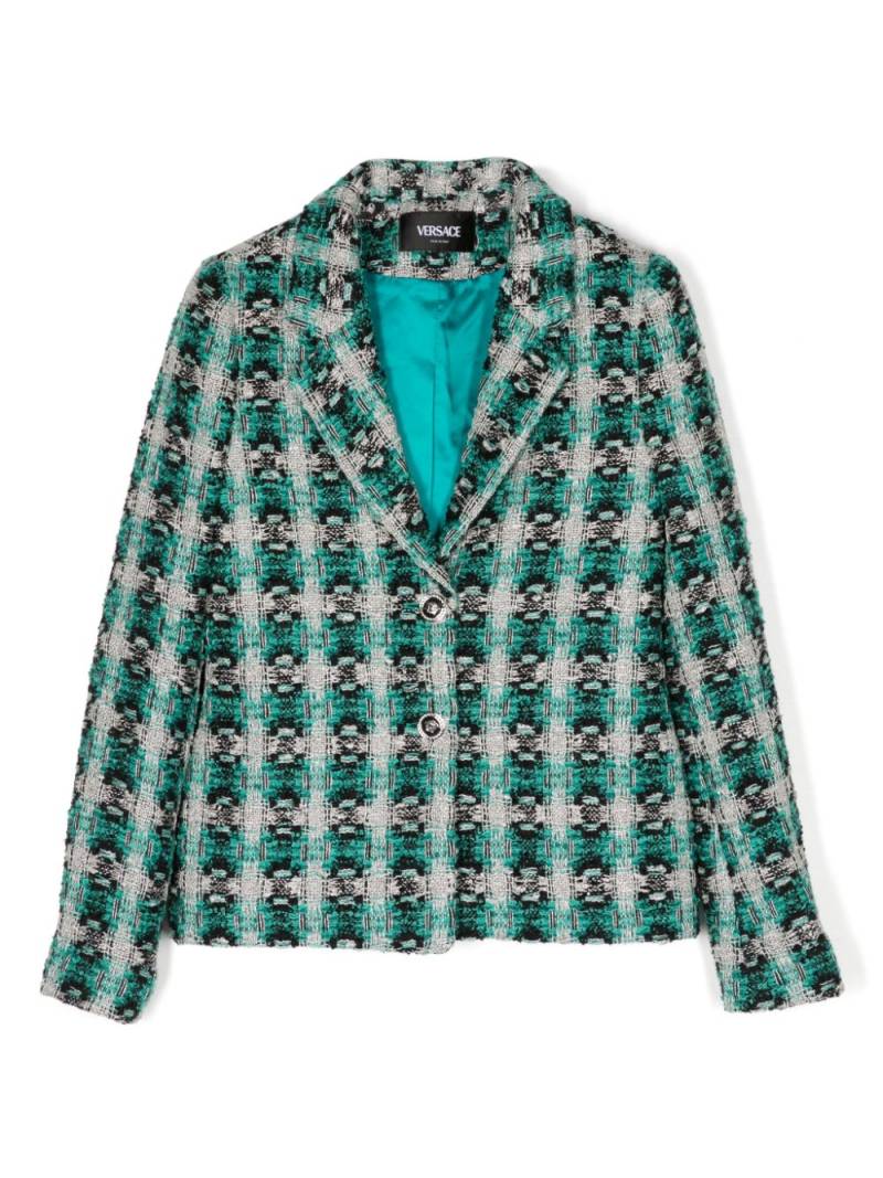 Versace Kids tweed single-breasted blazer - Green von Versace Kids