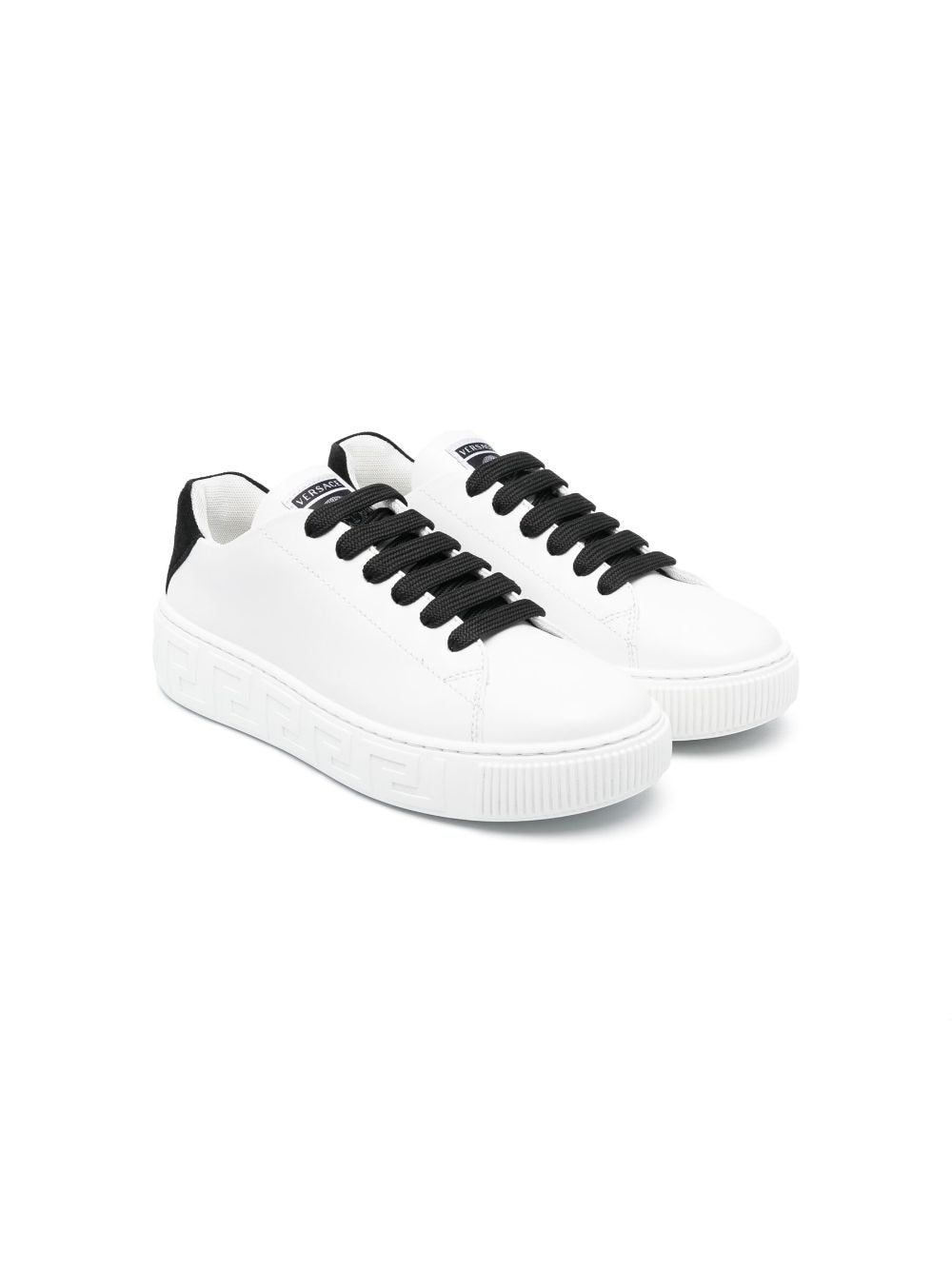 Versace Kids two-tone leather sneakers - White von Versace Kids