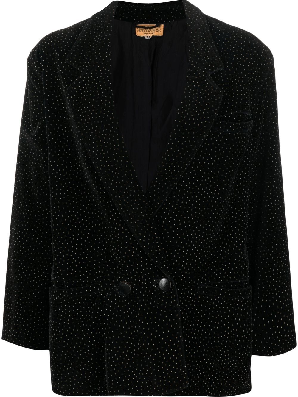 Versace Pre-Owned 1970s polka dot double-breasted jacket - Black von Versace Pre-Owned