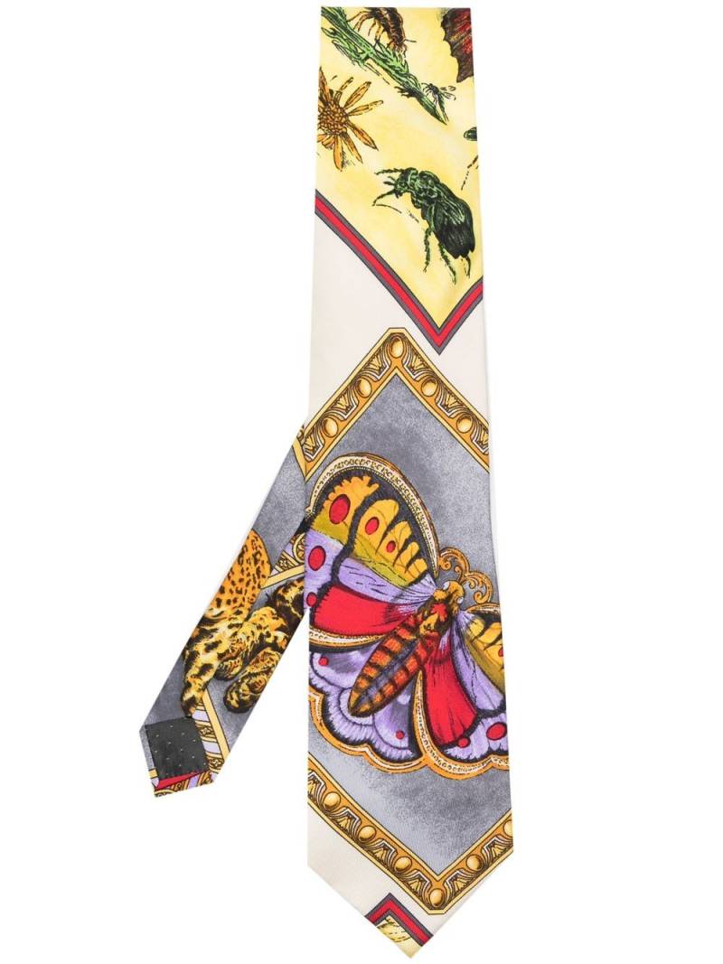 Versace Pre-Owned 1990s insect-print silk tie - Yellow von Versace Pre-Owned