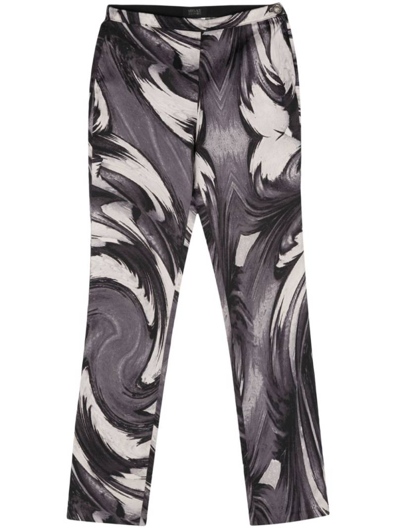 Versace Pre-Owned 2000s abstract-print straight trousers - Black von Versace Pre-Owned