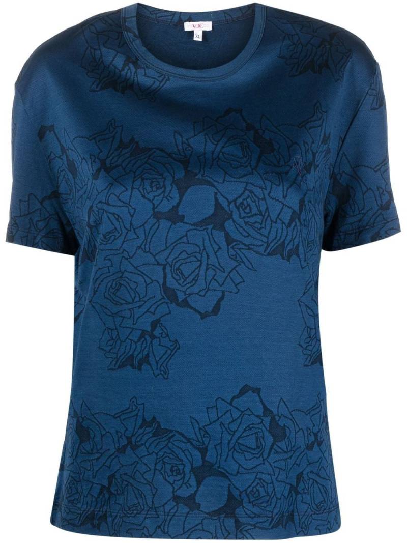 Versace Pre-Owned 2000s floral-print cotton T-shirt - Blue von Versace Pre-Owned