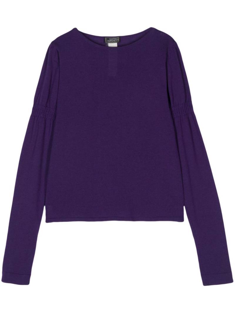 Versace Pre-Owned 2000s gathered sweater - Purple von Versace Pre-Owned