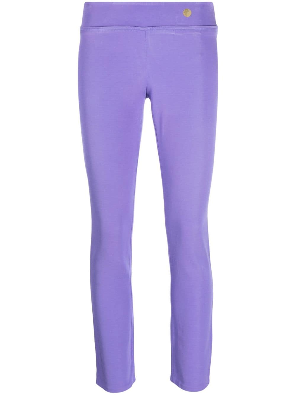 Versace Pre-Owned 2000s logo-plaque high-waisted leggings - Purple von Versace Pre-Owned