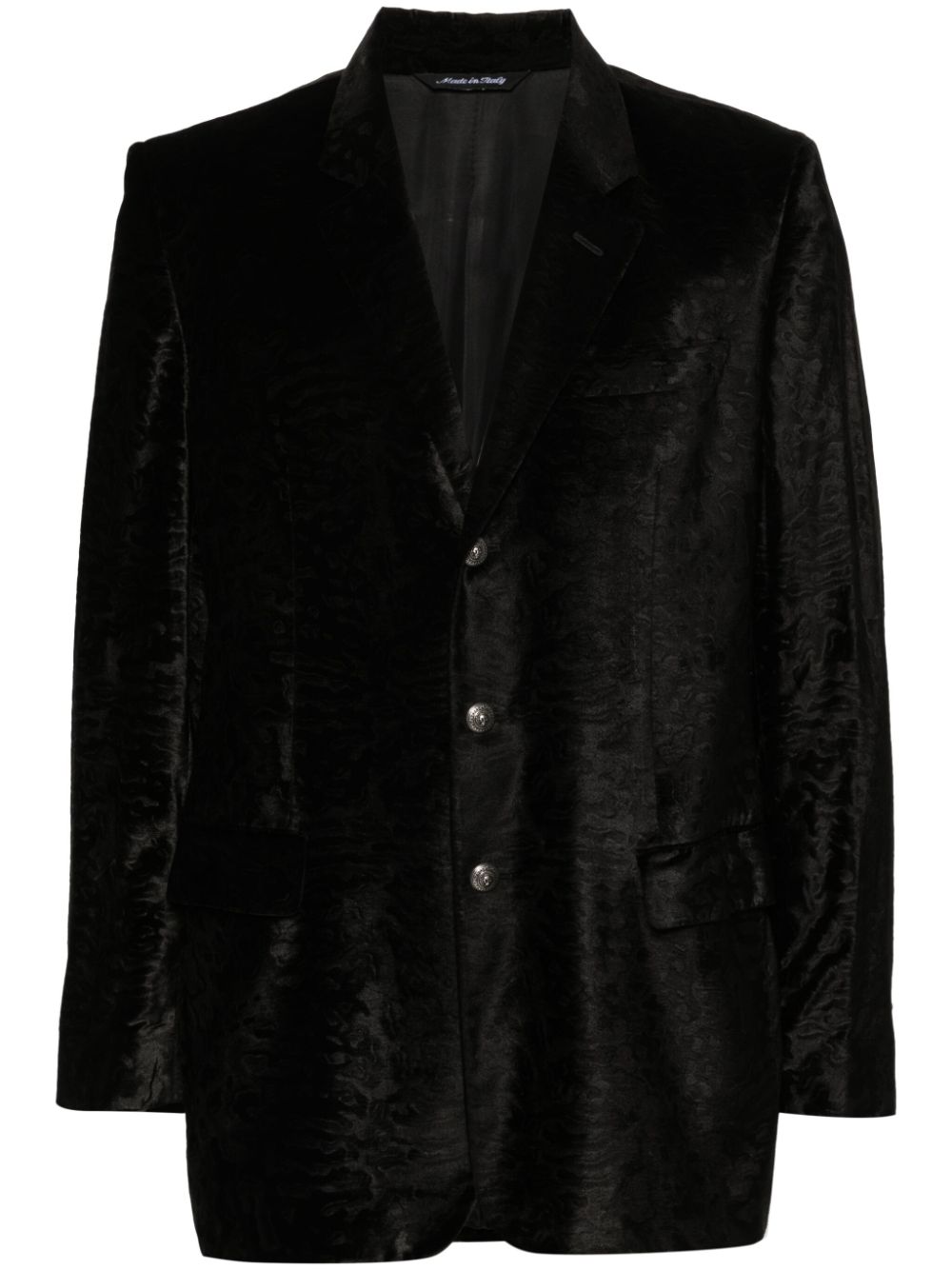 Versace Pre-Owned 2000s notched lapels jacquard-pattern blazer - Black von Versace Pre-Owned