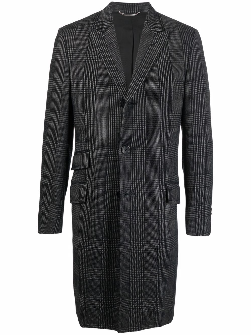 Versace Pre-Owned 2000s plaid check single-breasted coat - Black von Versace Pre-Owned