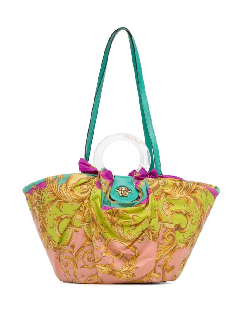 Versace Pre-Owned 2010-2023 La Medusa Silk & Raffia Basket Bag satchel - Multicolour von Versace Pre-Owned